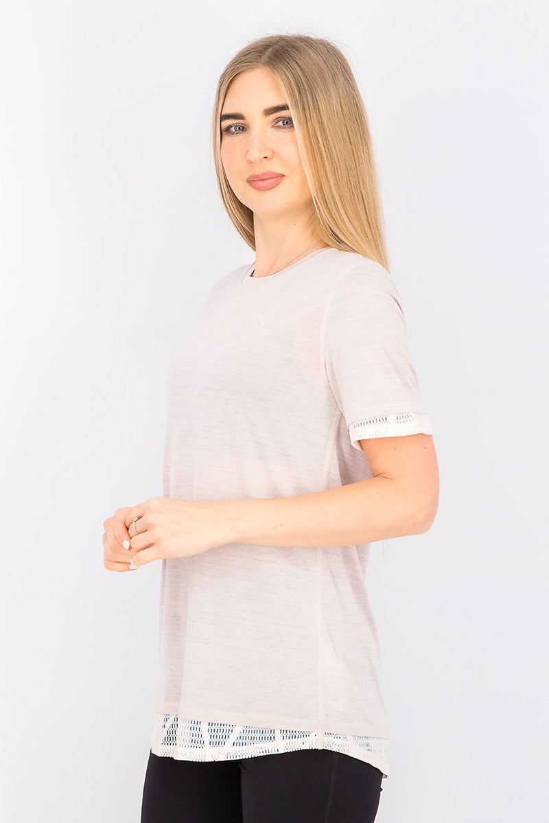 PUMA Women Sportswear Fit Short Sleeves Training Top, Peach - Image 2